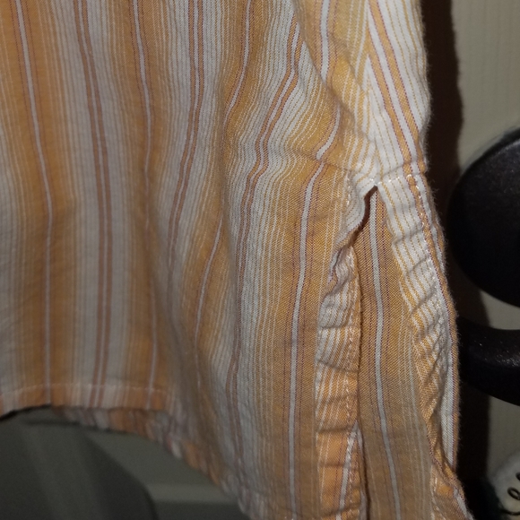 AEO button down womens striped orange Vintage - Picture 3 of 8